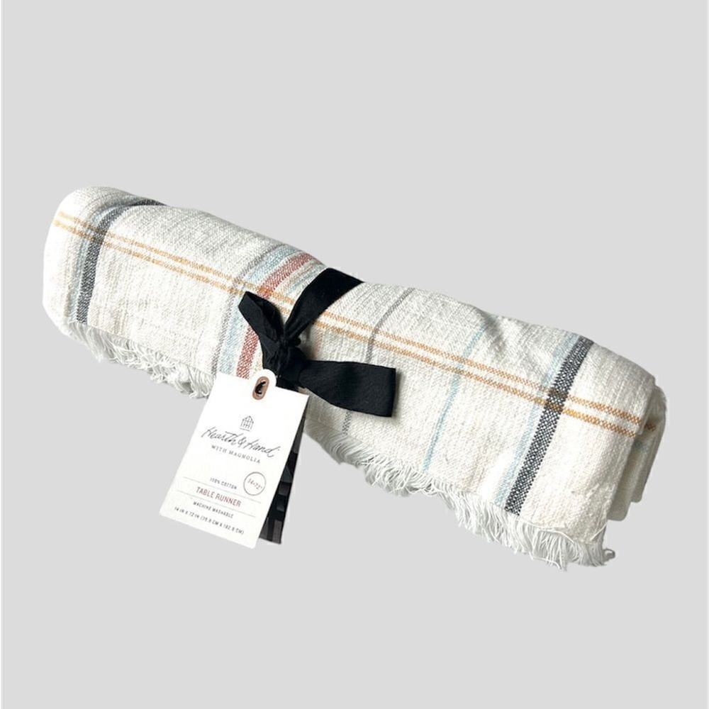 Hearth and Hand with Magnolia Plaid Table Runner 14”x72”